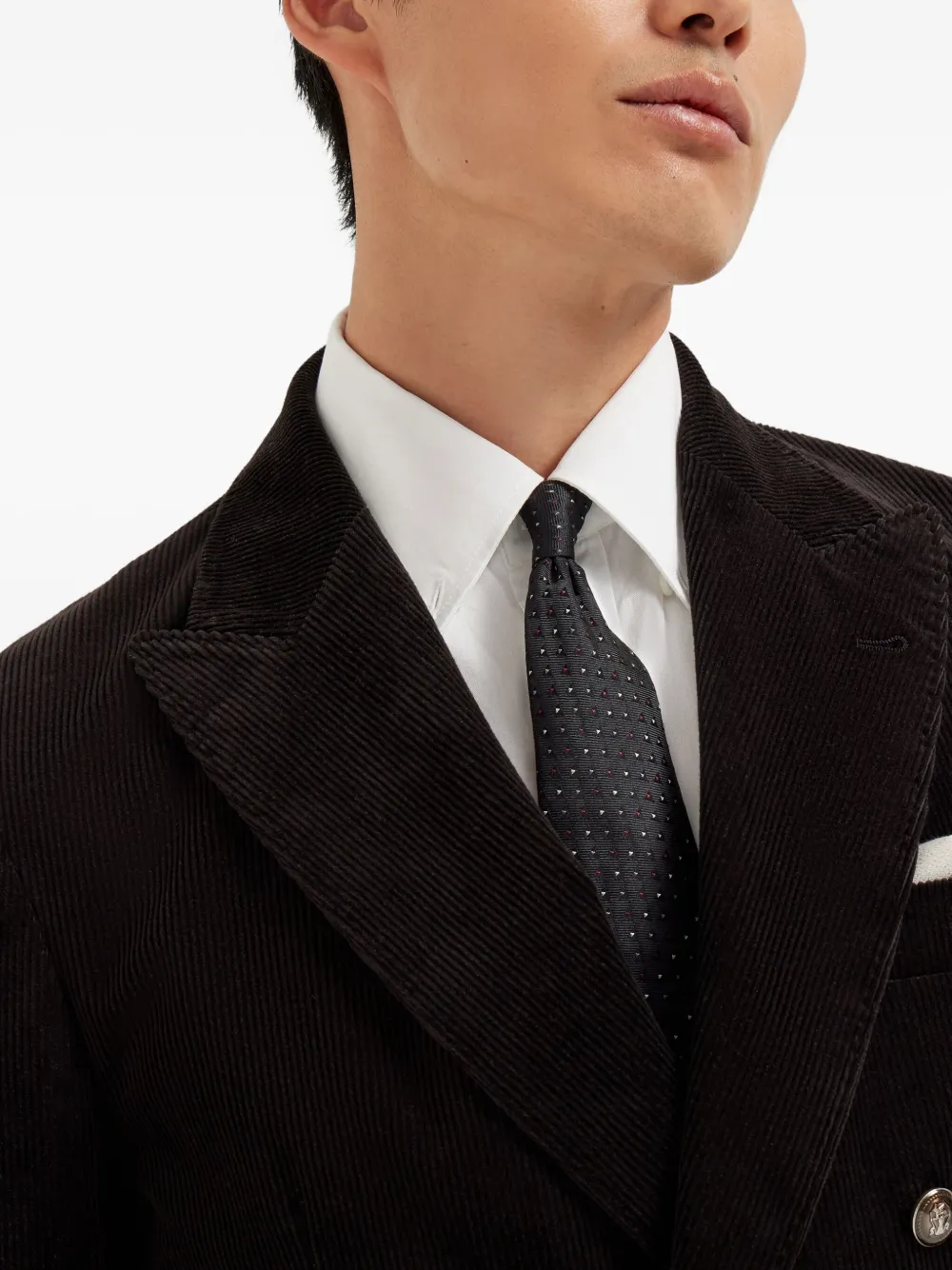 Brunello Cucinelli Zijden stropdas met patroon Zwart