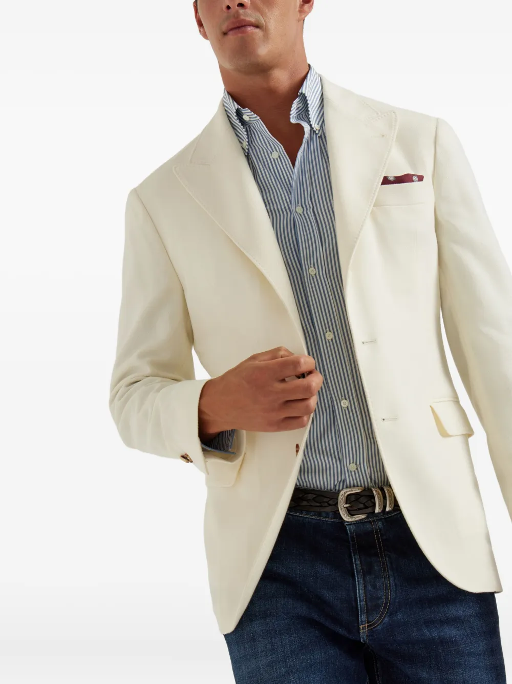 Brunello Cucinelli Gestreept overhemd Blauw