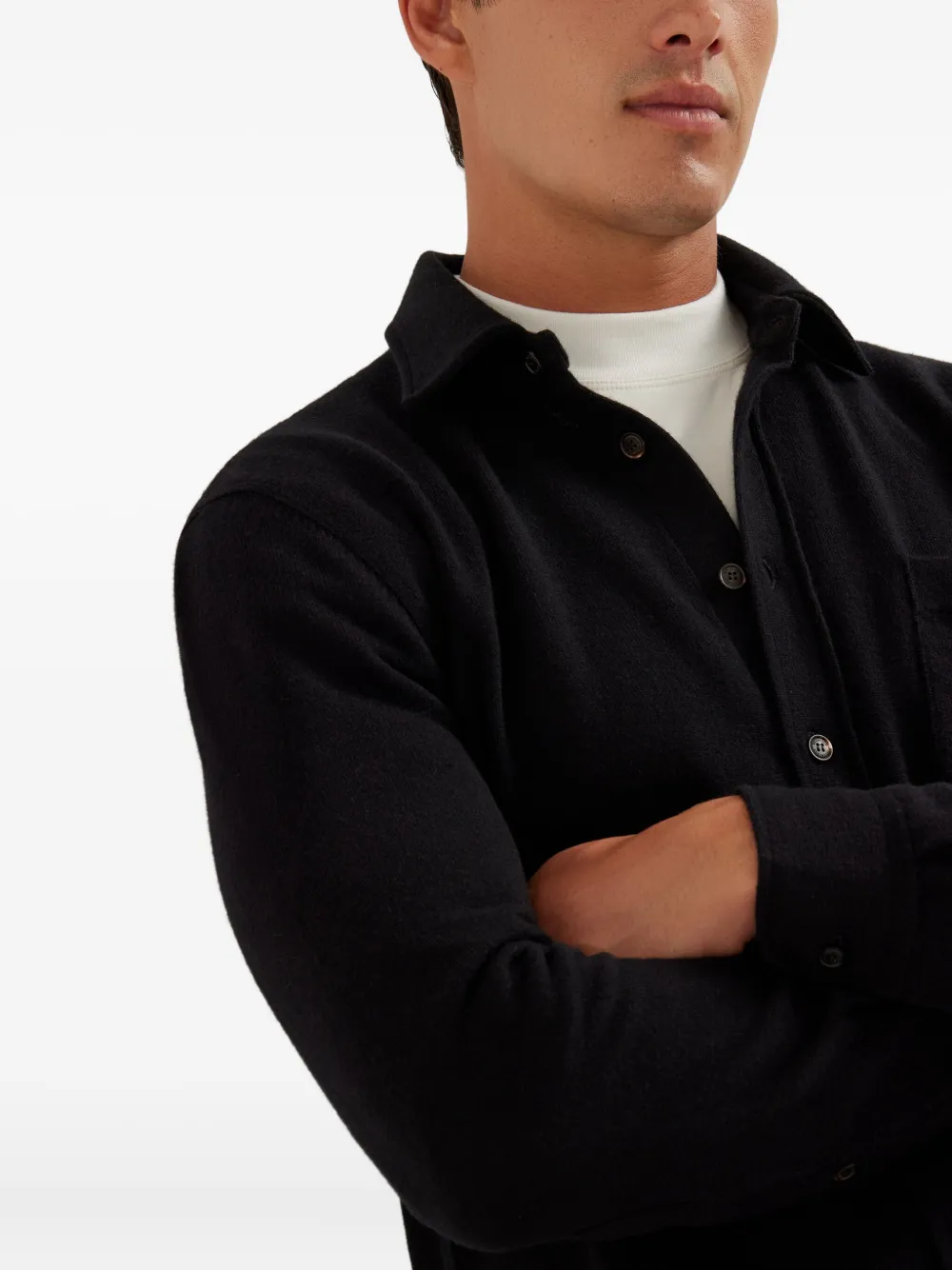 Brunello Cucinelli Gebreid overhemd Zwart