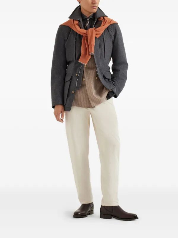 Brunello Cucinelli ガーメントダイ パンツ | ニュートラル | FARFETCH JP