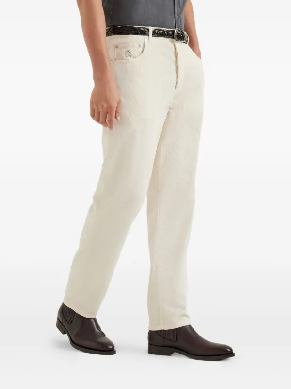 Brunello Cucinelli garment-dyed Trousers | Neutrals | FARFETCH AO