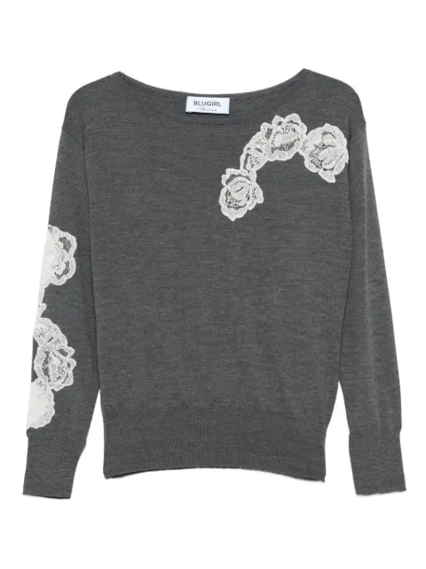 Blugirl lace-appliqué sweater