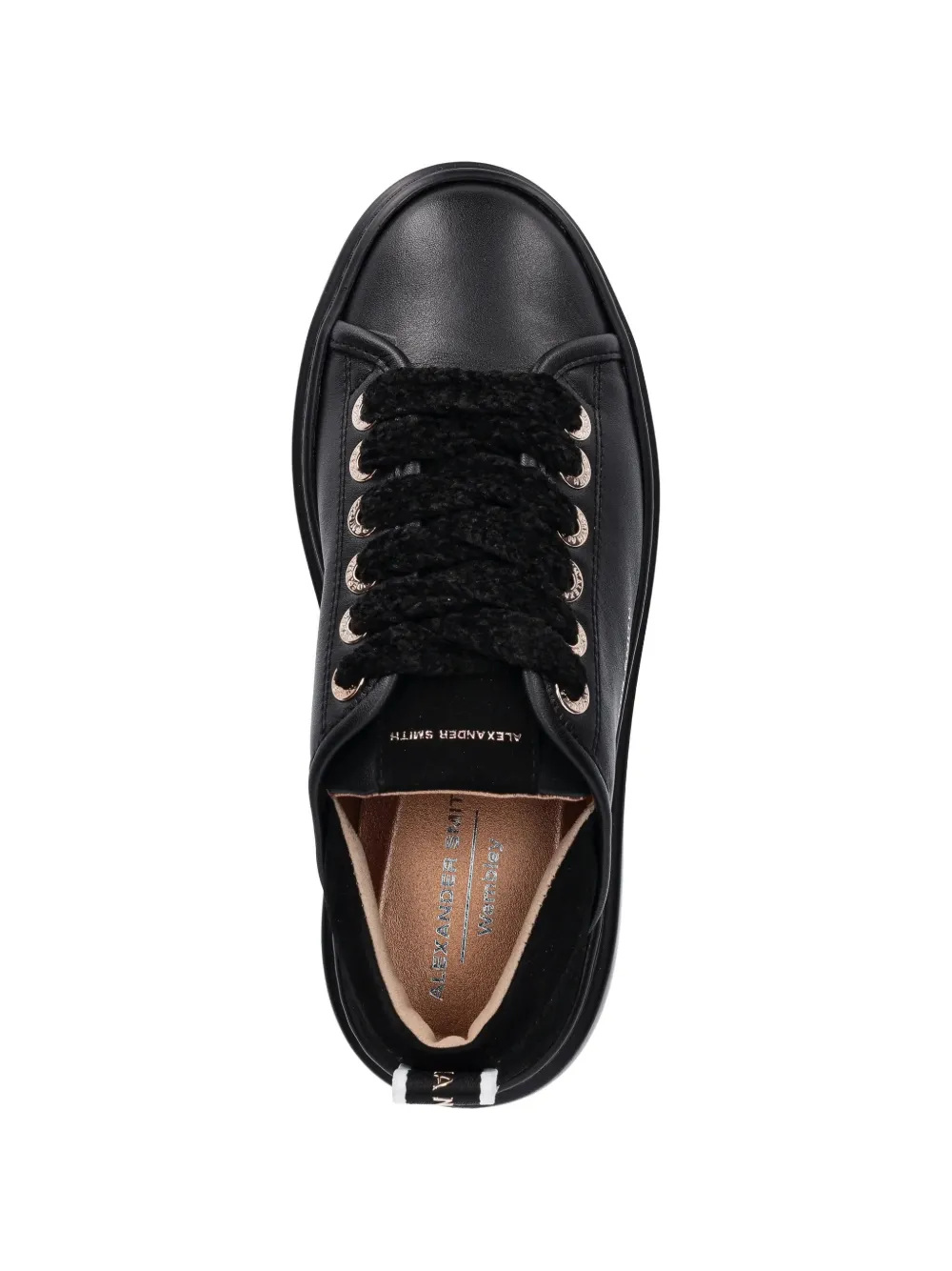 Alexander Smith Wembley textured lace-up sneakers Zwart