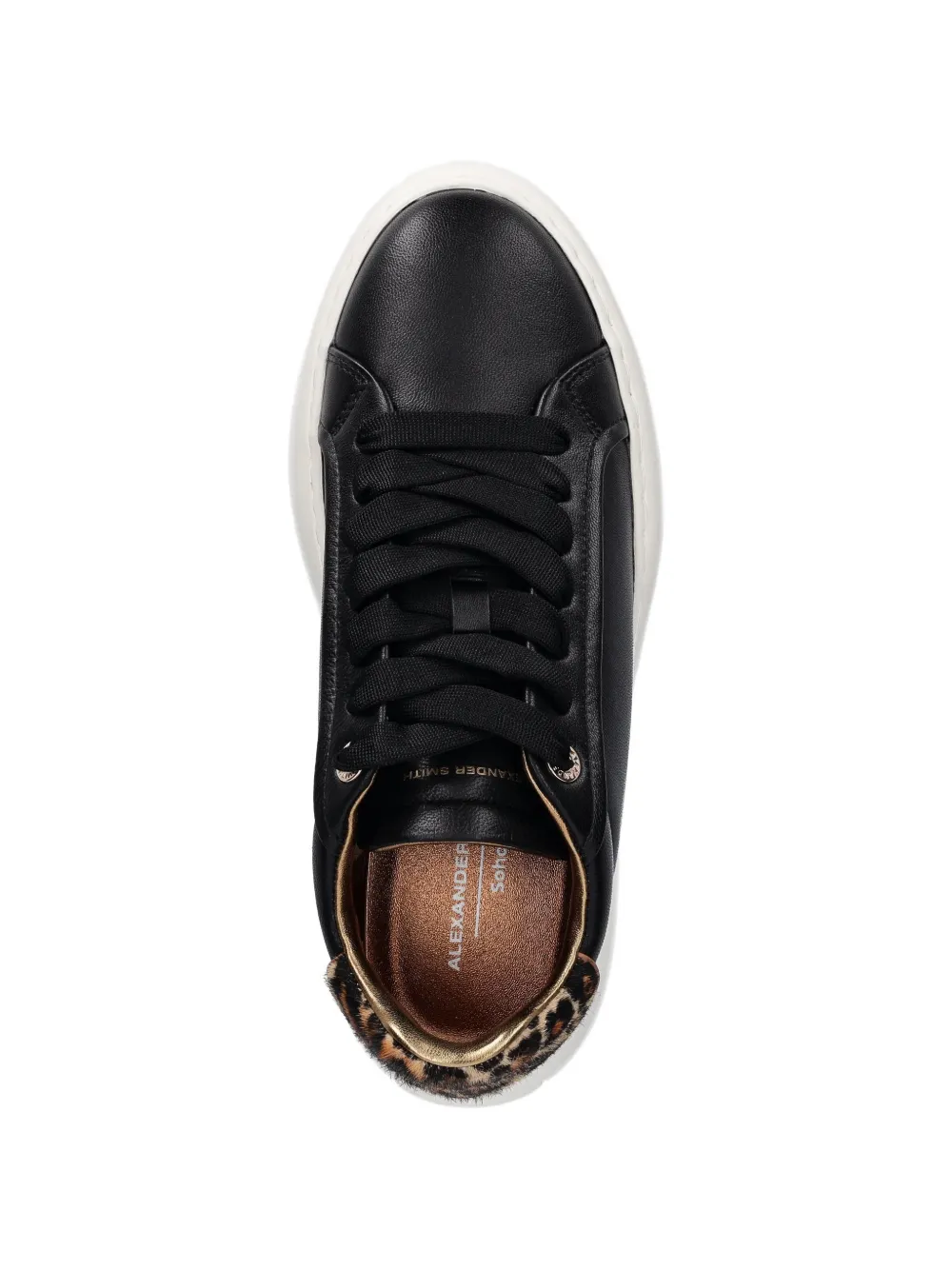 Alexander Smith Soho leopard-print platform sneakers Zwart