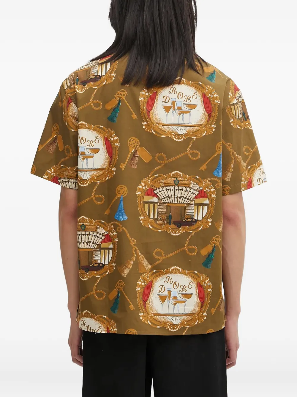 Drôle De Monsieur Overhemd met korte mouwen en patroon Bruin