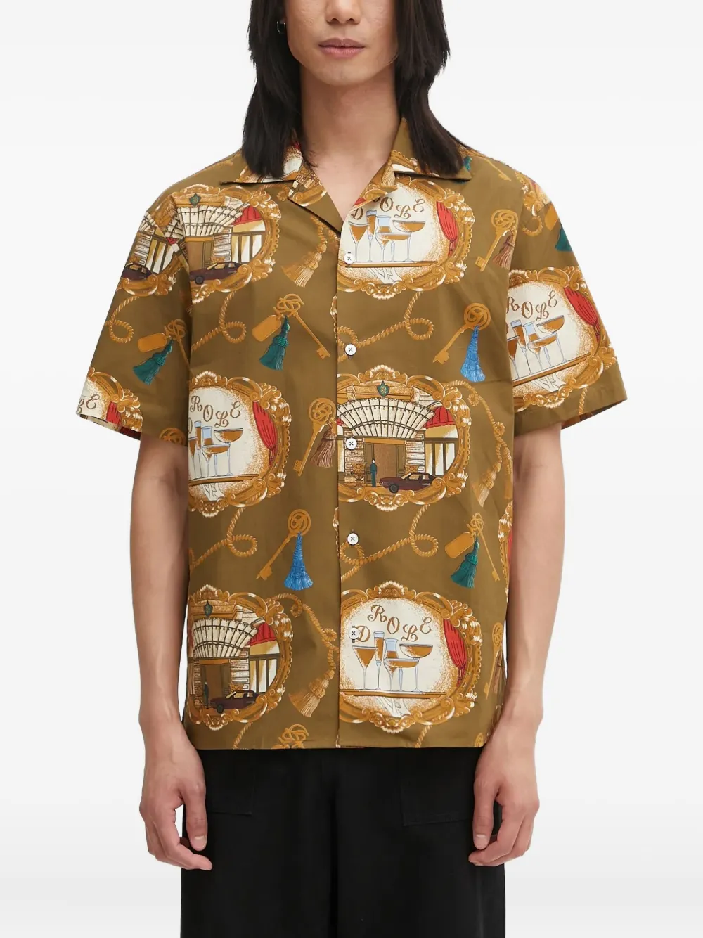 Drôle De Monsieur patterned short-sleeve shirt - Braun