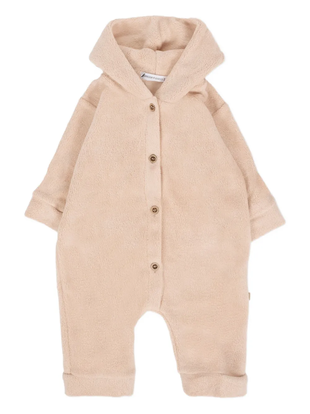 Bamboom hooded buttoned babygrow set | وردي | Image 1