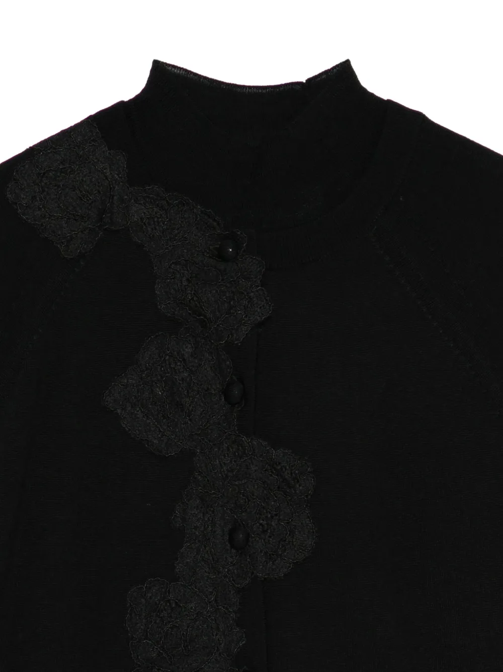 Blugirl Lace-trim Buttoned Cardigan In Black
