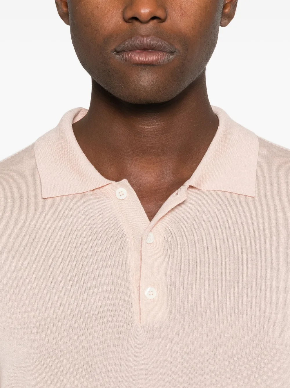 Canali Poloshirt met knopen Roze