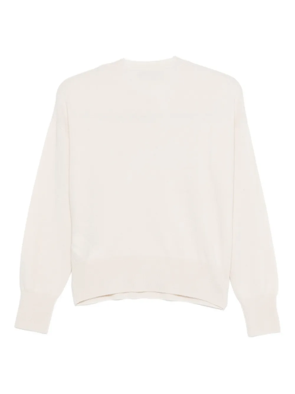 Blugirl Relaxed Fit White Sweater With Sequin Script Logo In Gray