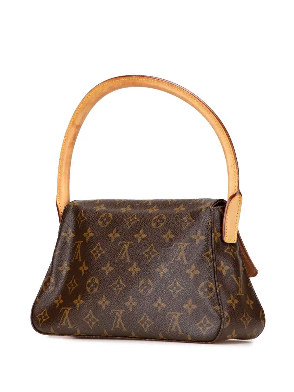Pre-owned Louis Vuitton 2002 Monogram Mini Looping Shoulder Bag In Brown