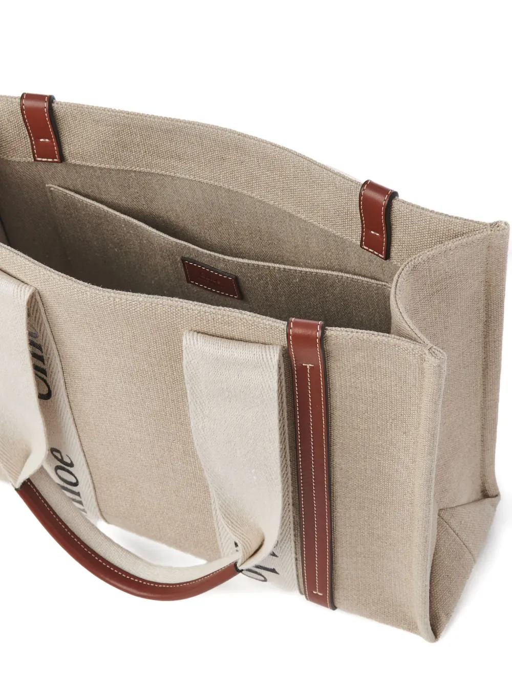 Chloé Logo-strap Tote Bag In Neutral