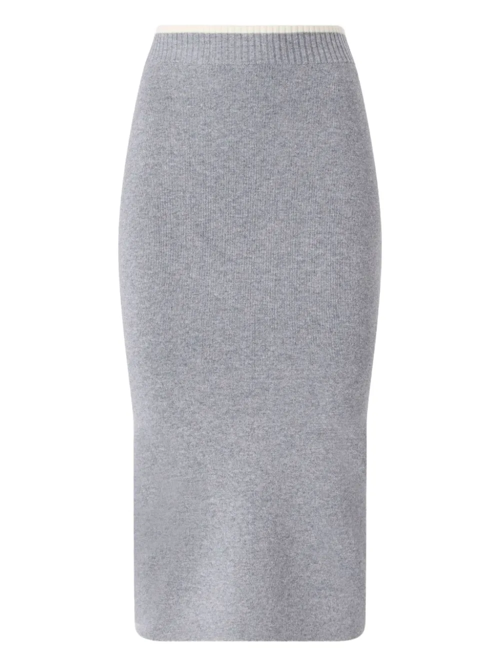 PINKO ribbed elasticated waistband midi skirt | Grey | Image 1
