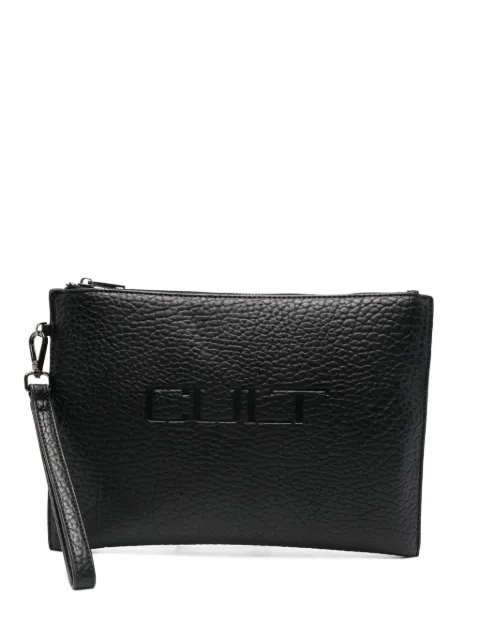 Cult logo-embossed zip clutch bag
