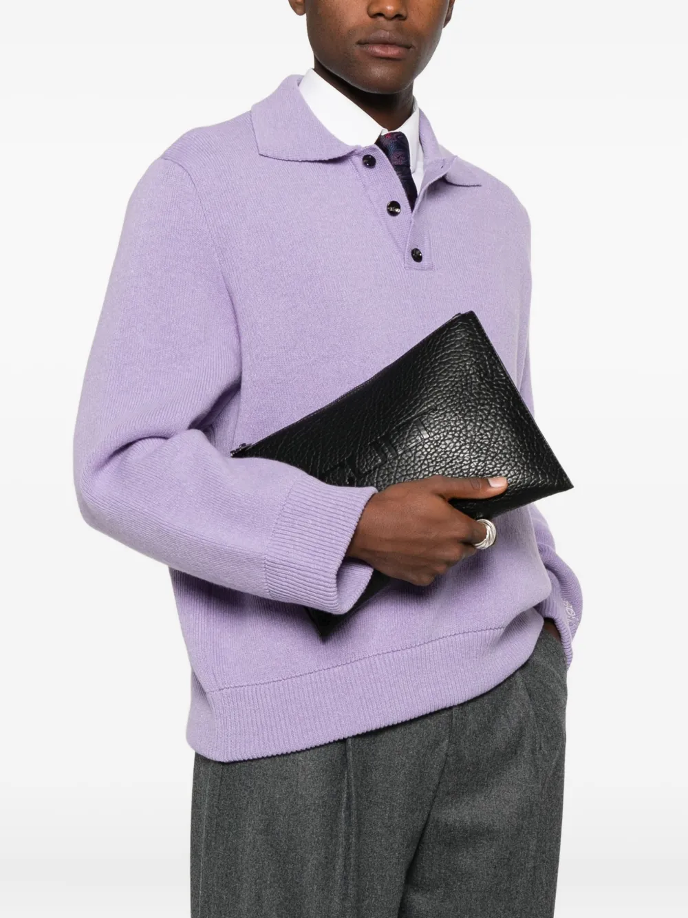 Cult logo-embossed zip clutch bag | Image 2