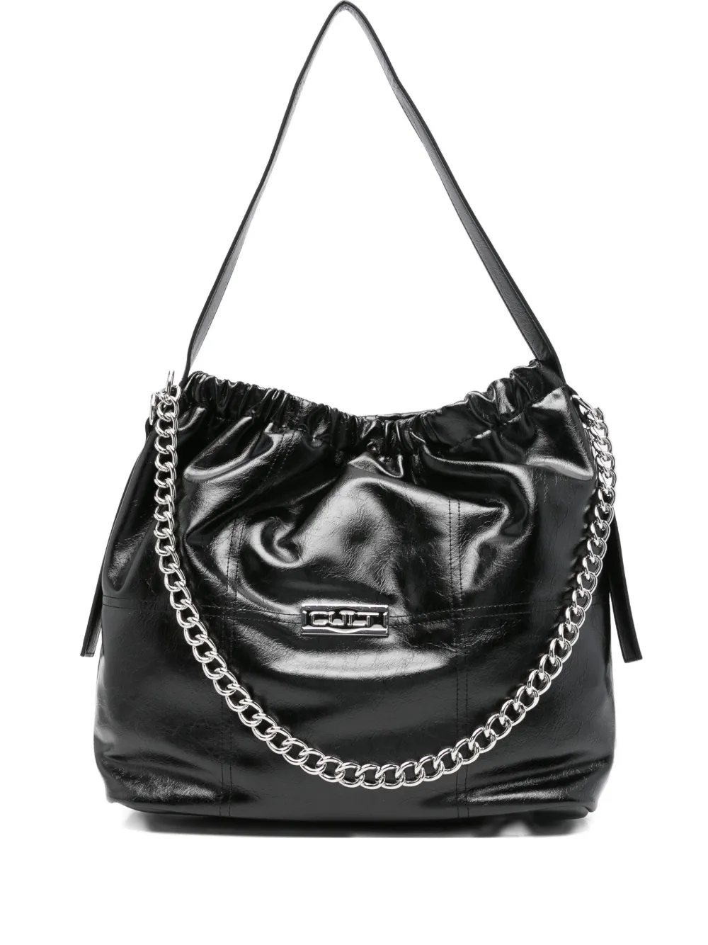 Cult chain-strap leather tote bag | Black | Image 1