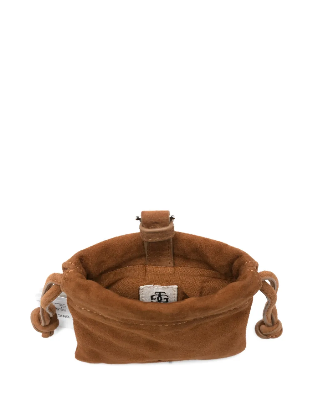 The Garment Drawstring Suede Pouch In Brown