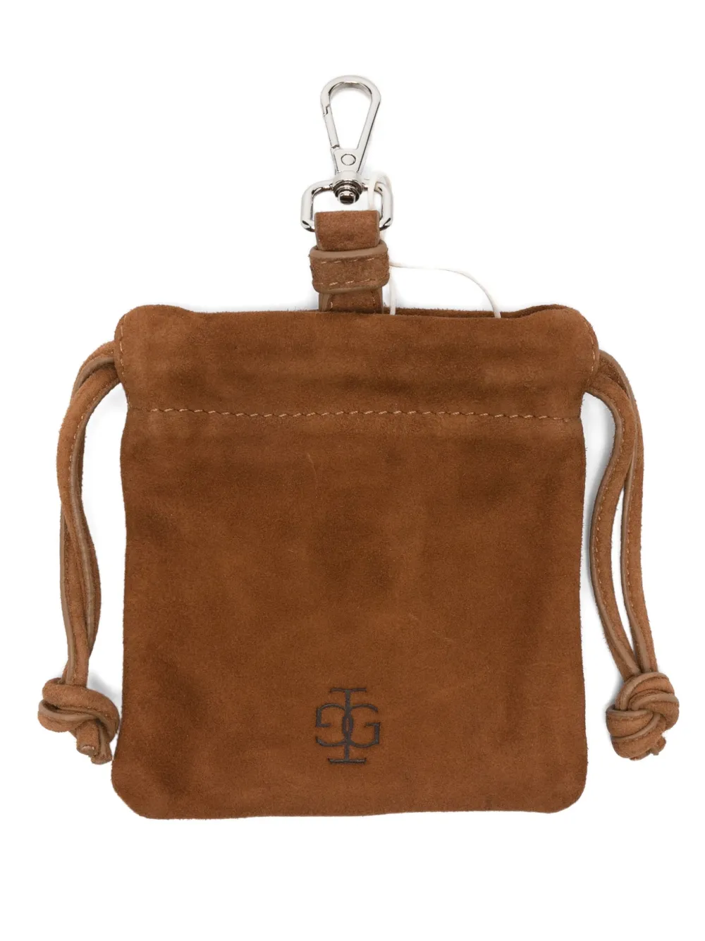 The Garment Drawstring Suede Pouch In Brown