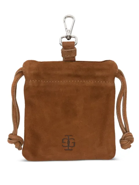 The Garment drawstring suede pouch