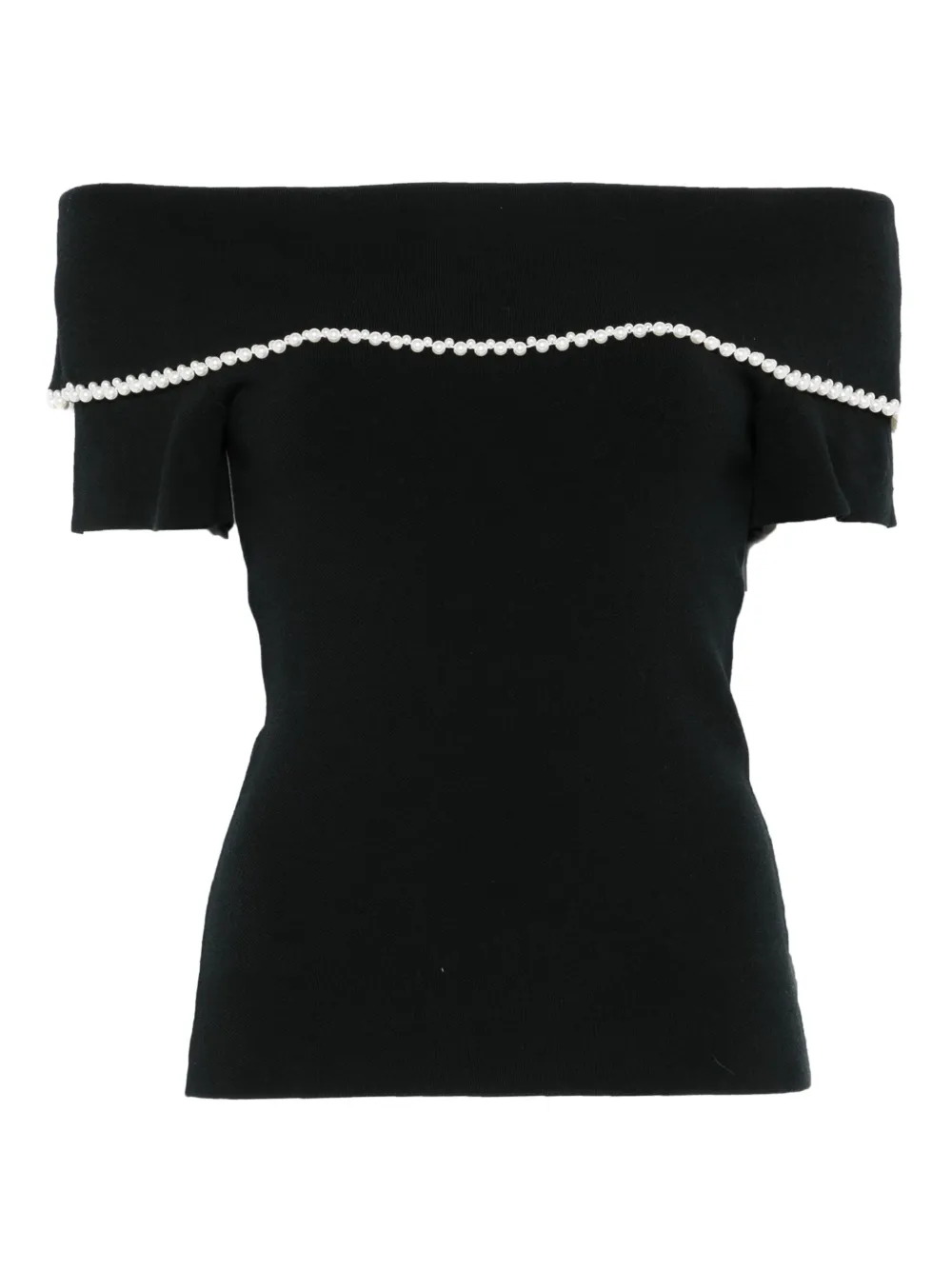 By Malene Birger off-shoulder beaded top - Nero