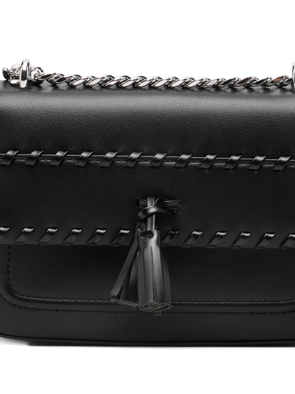 Cult Tassel-detail Chain-strap Satchel Bag In Black