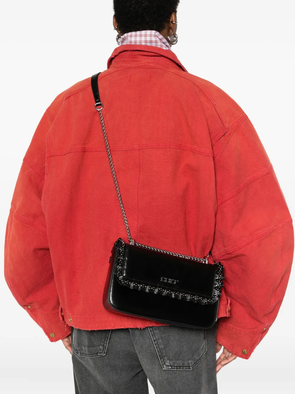 Cult ruffled-trim studded satchel bag | Image 2