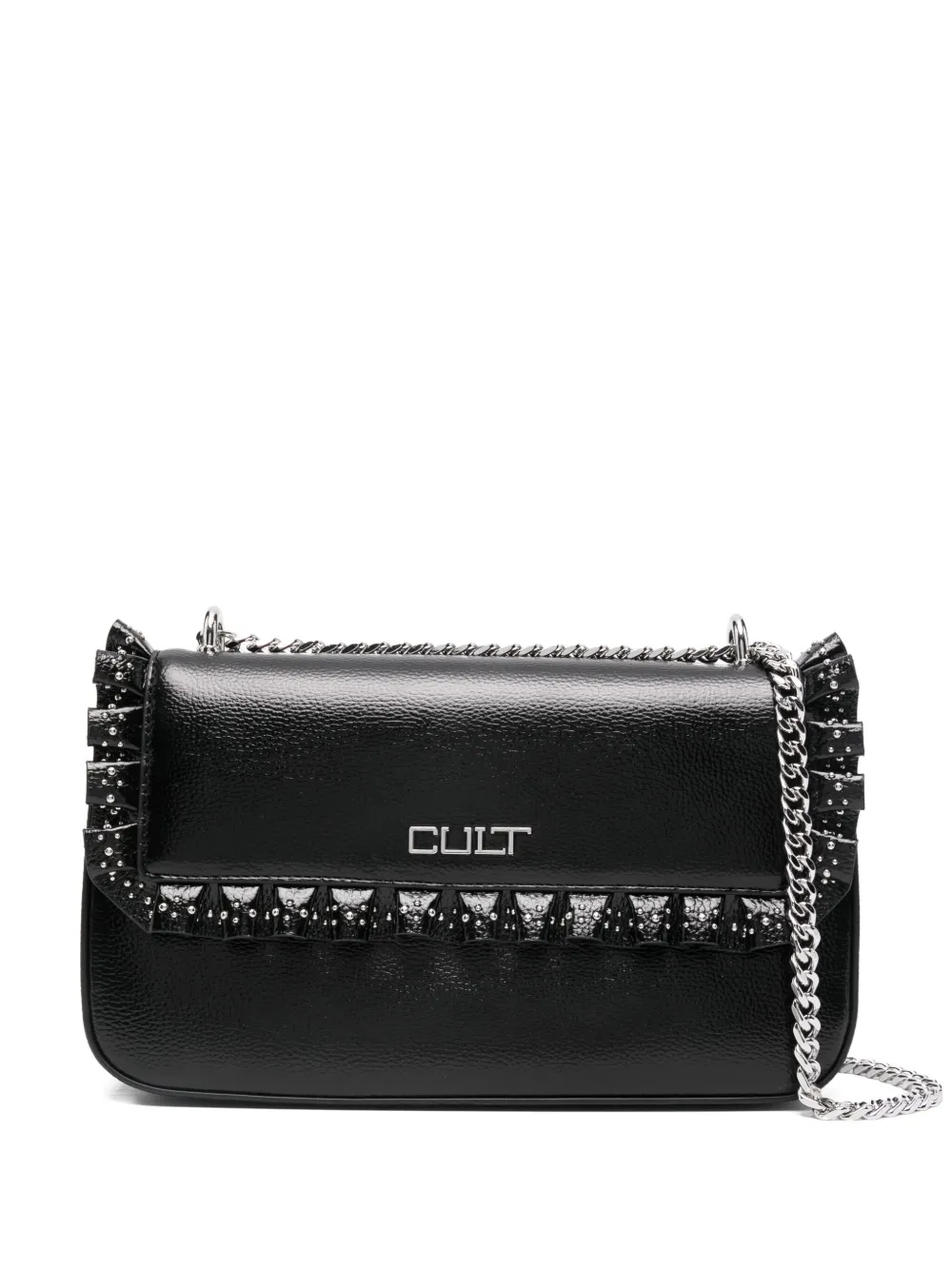 Cult ruffled-trim studded satchel bag | Black | Image 1