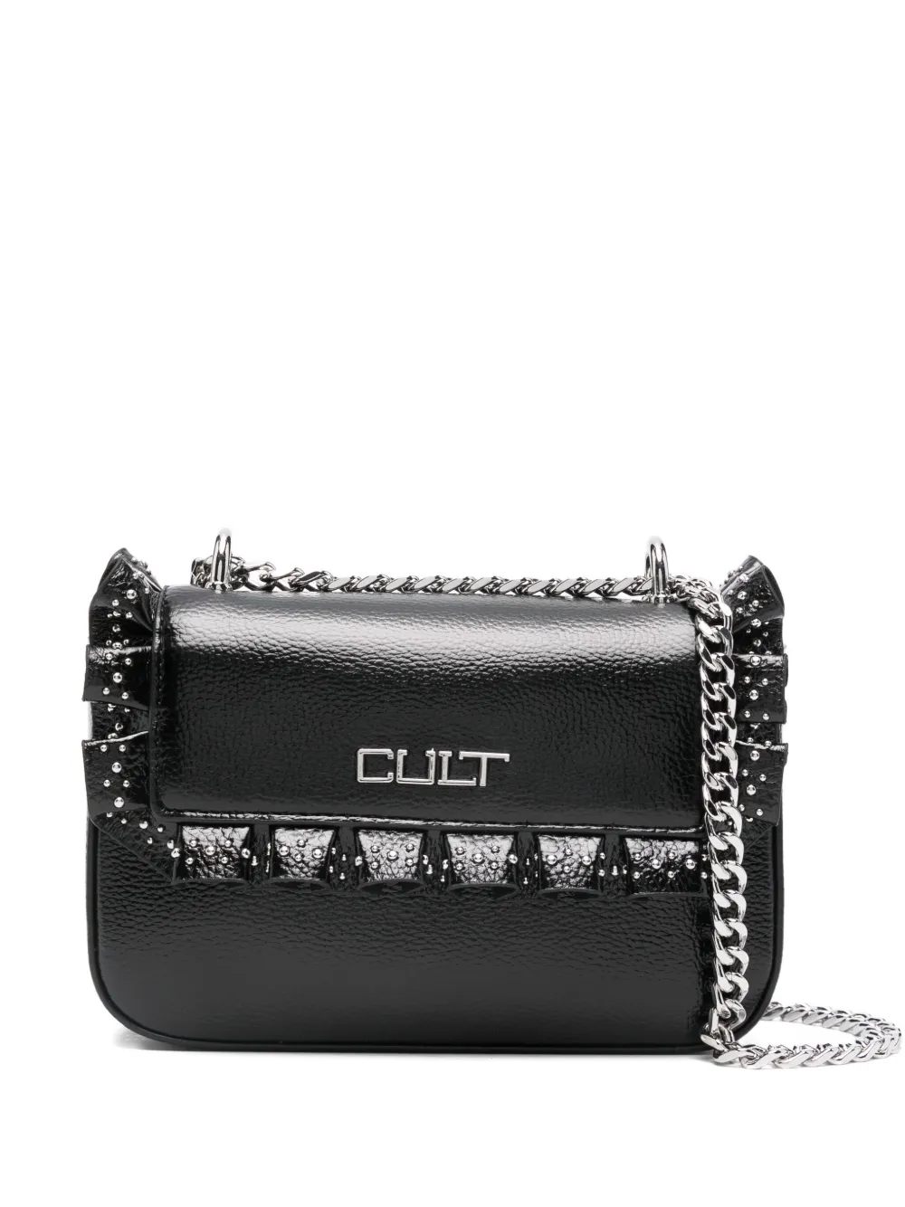 Cult studded ruffled satchel bag | Black | Image 1