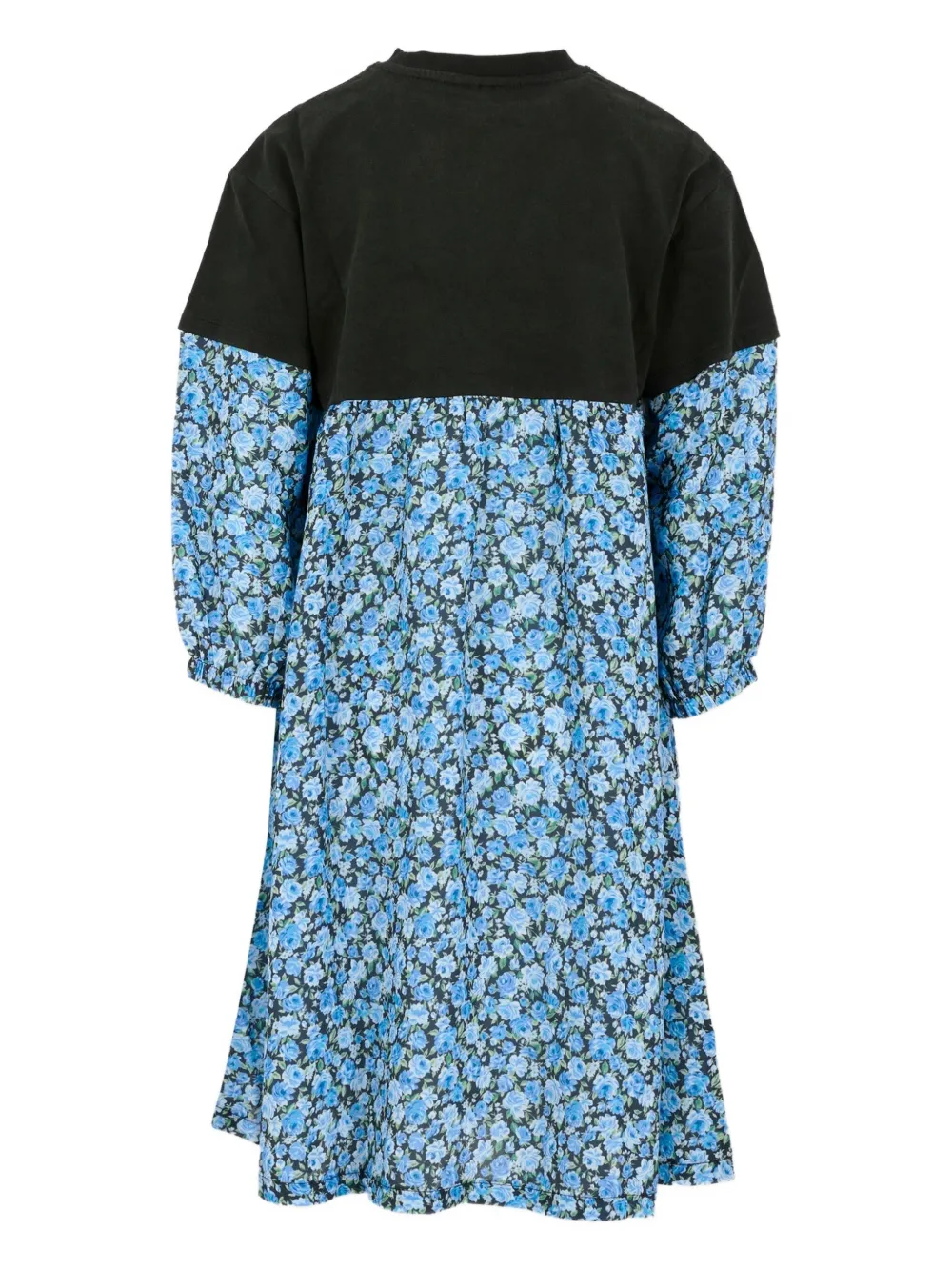 Stella Mccartney Floral-print Long-sleeve Dress In Black