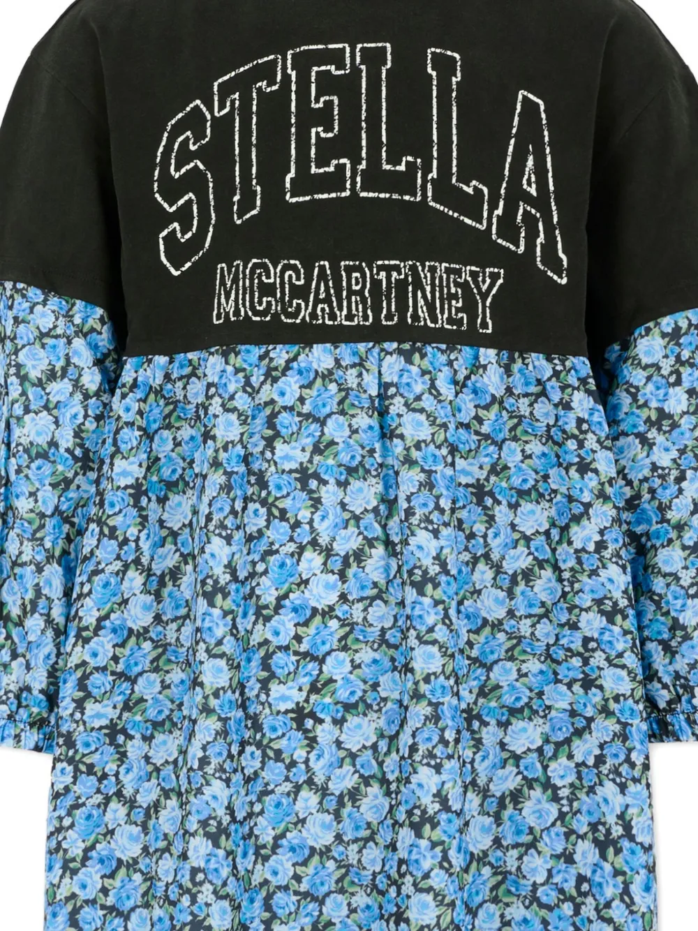Stella Mccartney Floral-print Long-sleeve Dress In Black