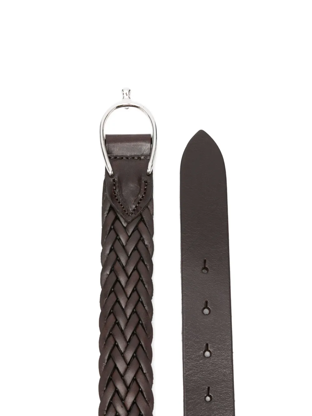 Briglia 1949 Geweven leren riem Bruin