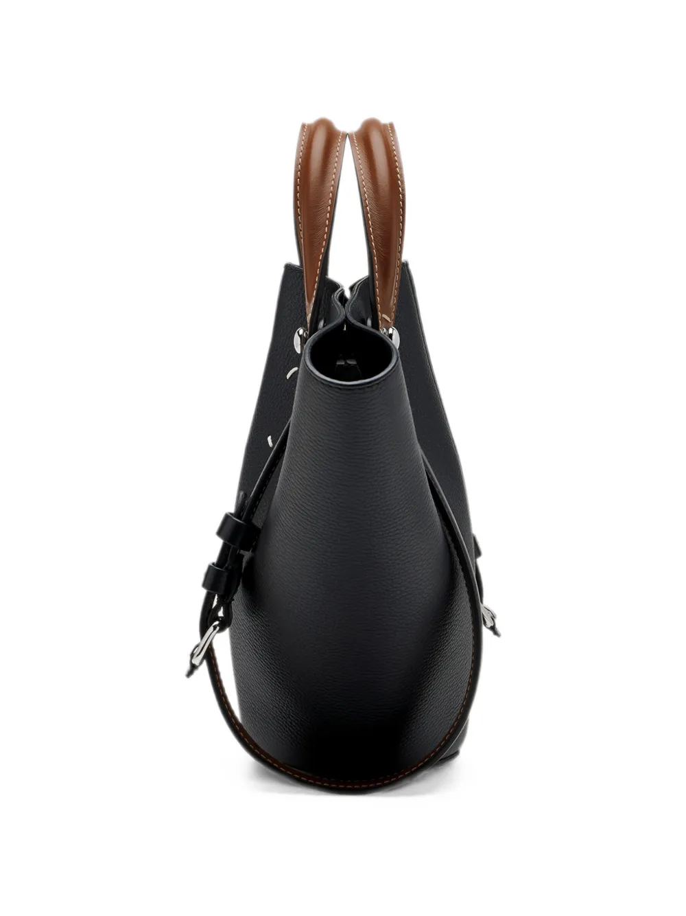 Maison Margiela Kleine Dress-age leren shopper Zwart