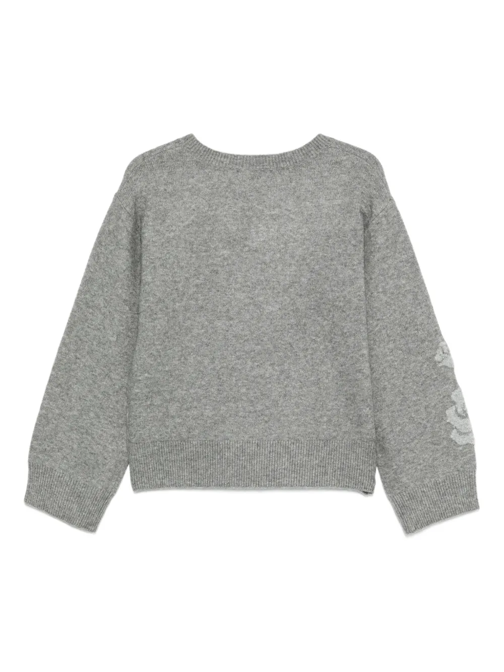 Blugirl Floral-pattern V-neck Sweater In Gray