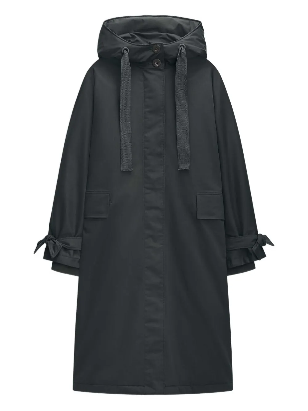 G-Lab hooded tie-cuff coat - ブラック G-Lab hooded tie-cuff coat - ブラック