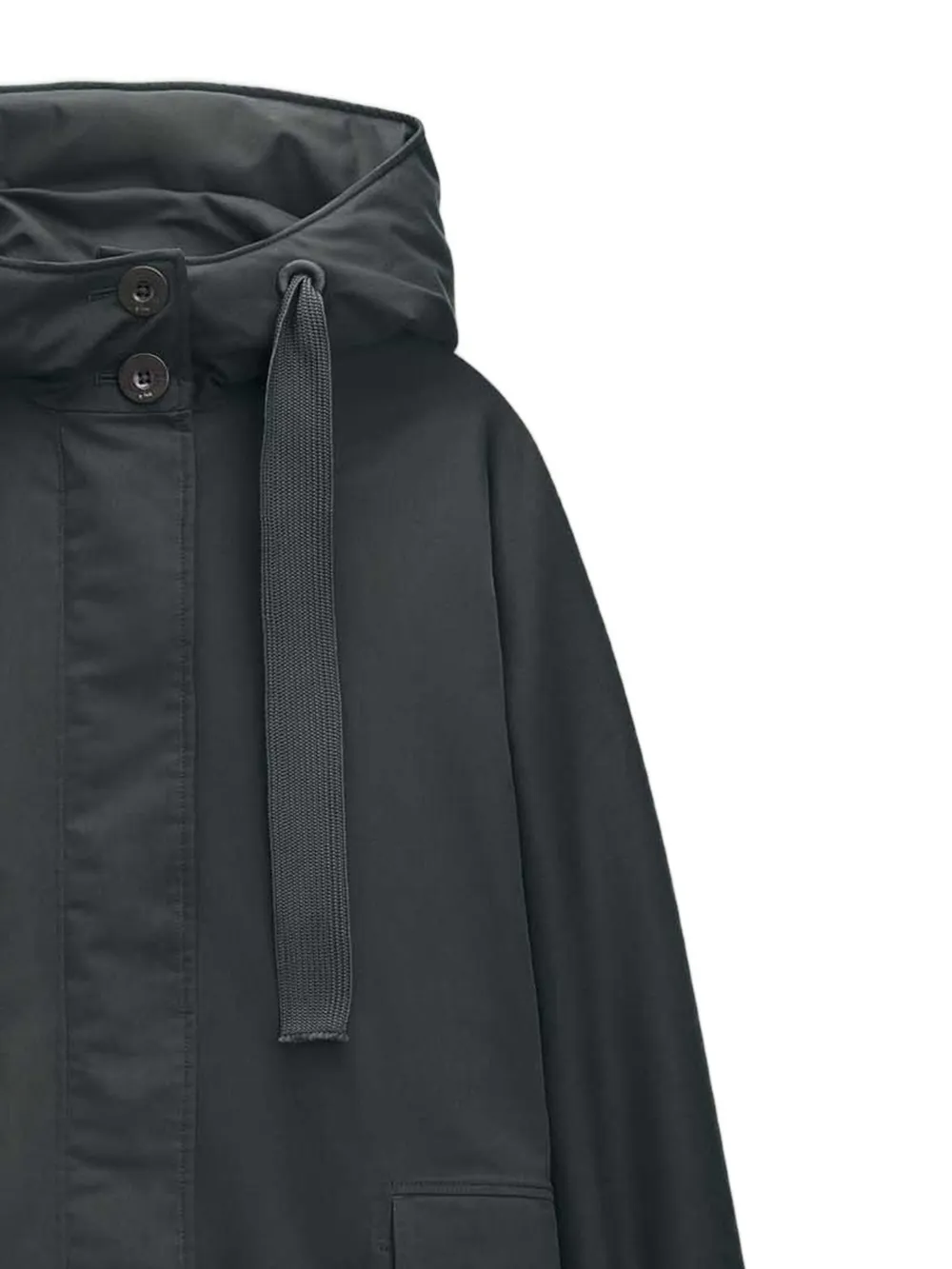 G-lab Hooded Tie-cuff Coat In Black