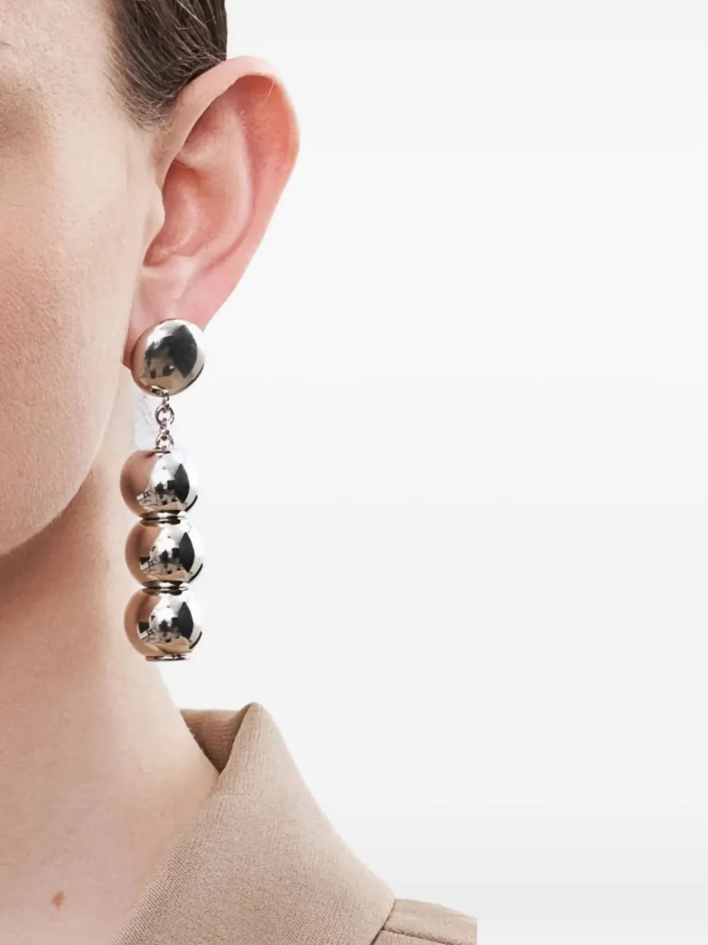 Vanessa Baroni Beaded Earrings In Metallic