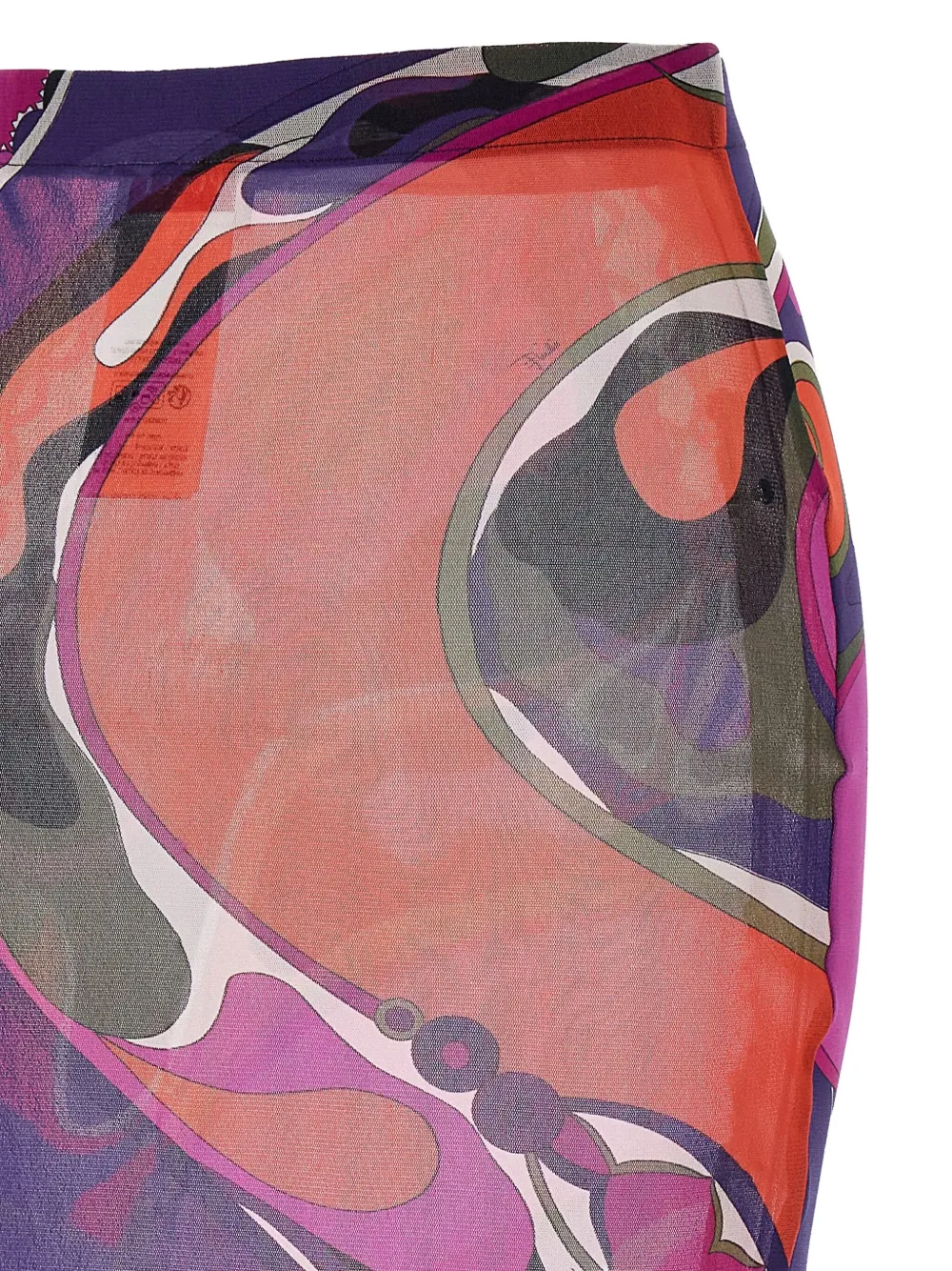 Pucci Abstract-print Tulle Midi Skirt Clothing In Multi
