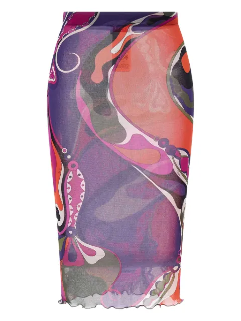 PUCCI Orchidee-print tulle skirt