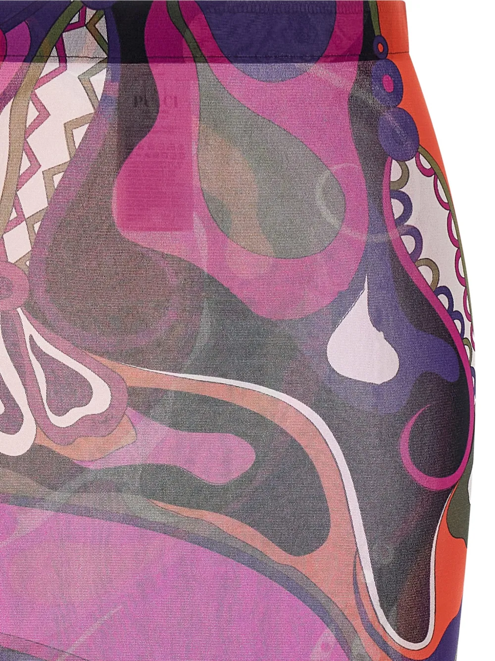 Pucci Abstract-print Tulle Midi Skirt Clothing In Multi