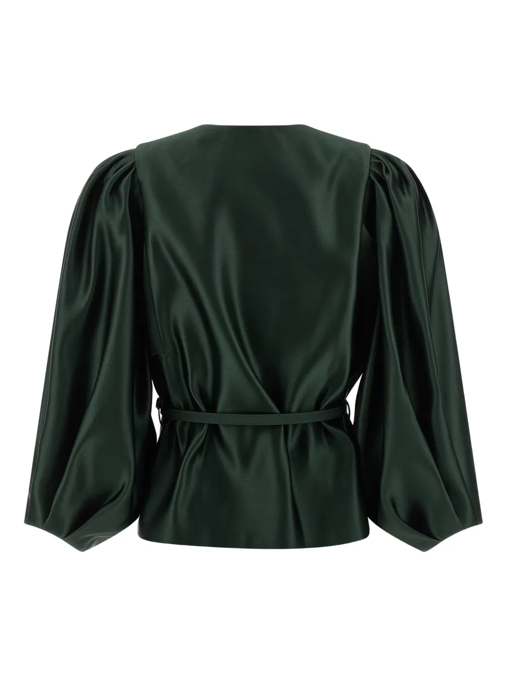 Fendi Balloon-sleeve Belted Blazer In Green