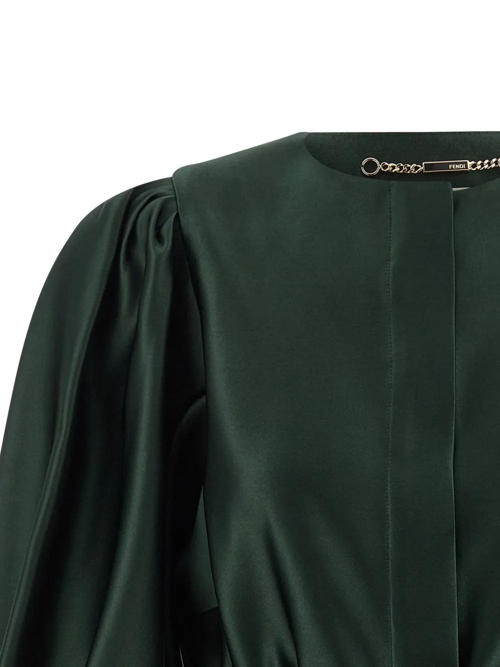 Fendi Balloon-sleeve Belted Blazer In Green