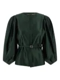 FENDI balloon-sleeve belted blazer - Green