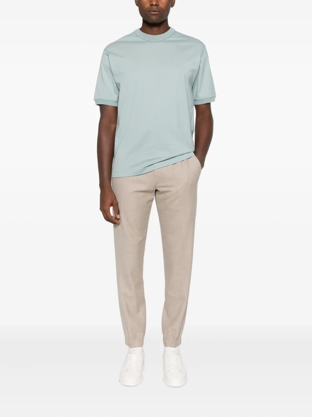 Canali Katoenen T-shirt - Blauw