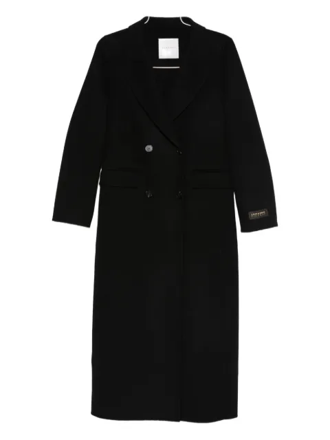 ERMANNO FIRENZE  logo-appliqué double-breasted coat