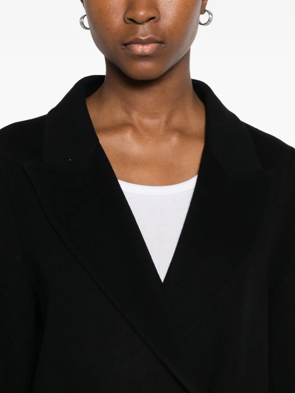 Ermanno Firenze Double-breasted Coat In Black