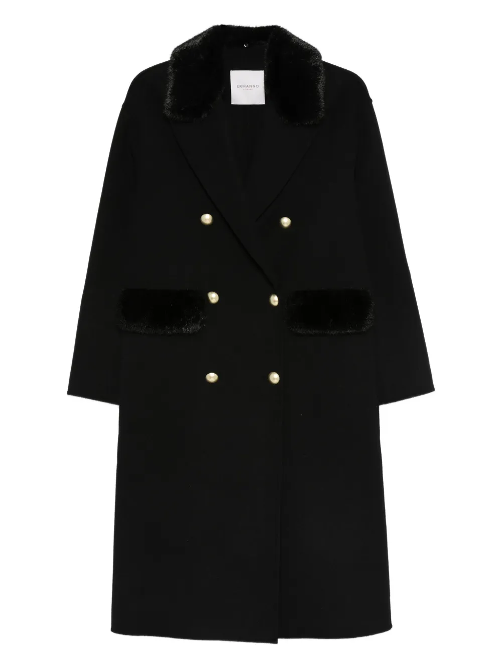ERMANNO FIRENZE  abrigo con doble botonadura | negro | Image 1