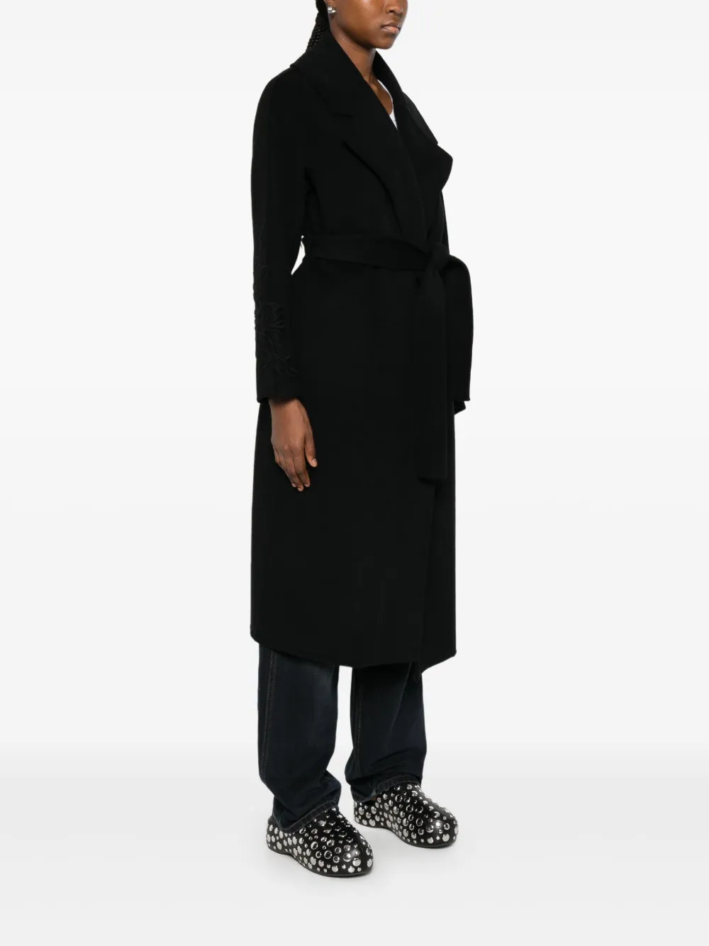 ERMANNO FIRENZE Jas met ceintuur Zwart