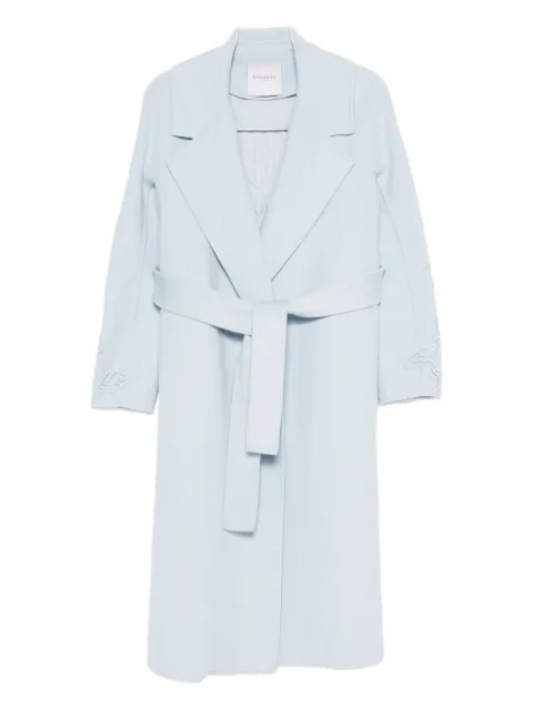 ERMANNO FIRENZE  floral-embroidered belted coat