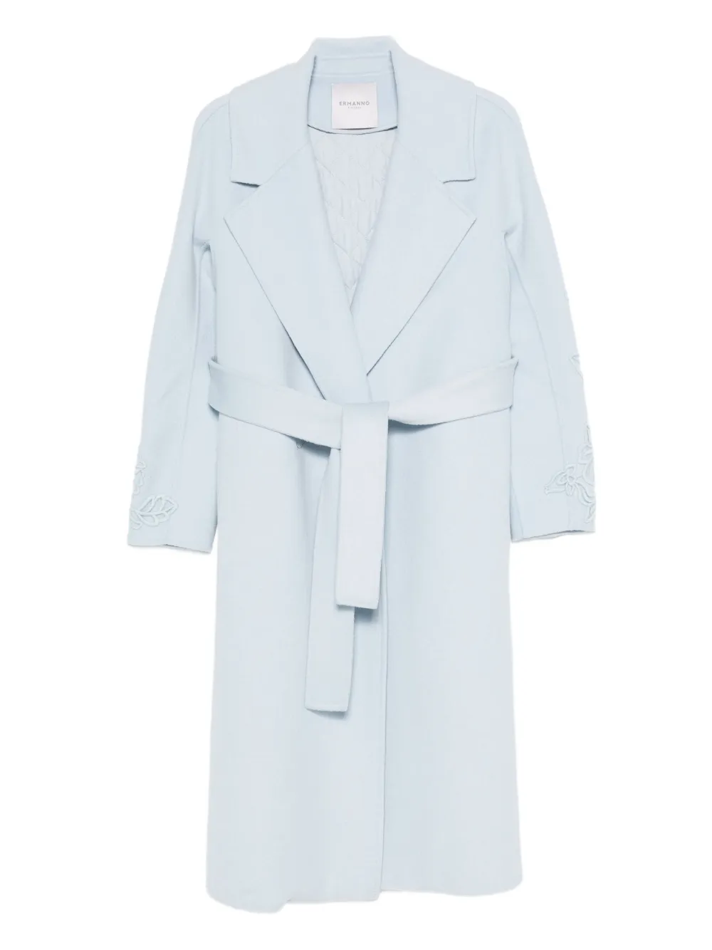 ERMANNO FIRENZE  floral-embroidered belted coat | Blue | Image 1