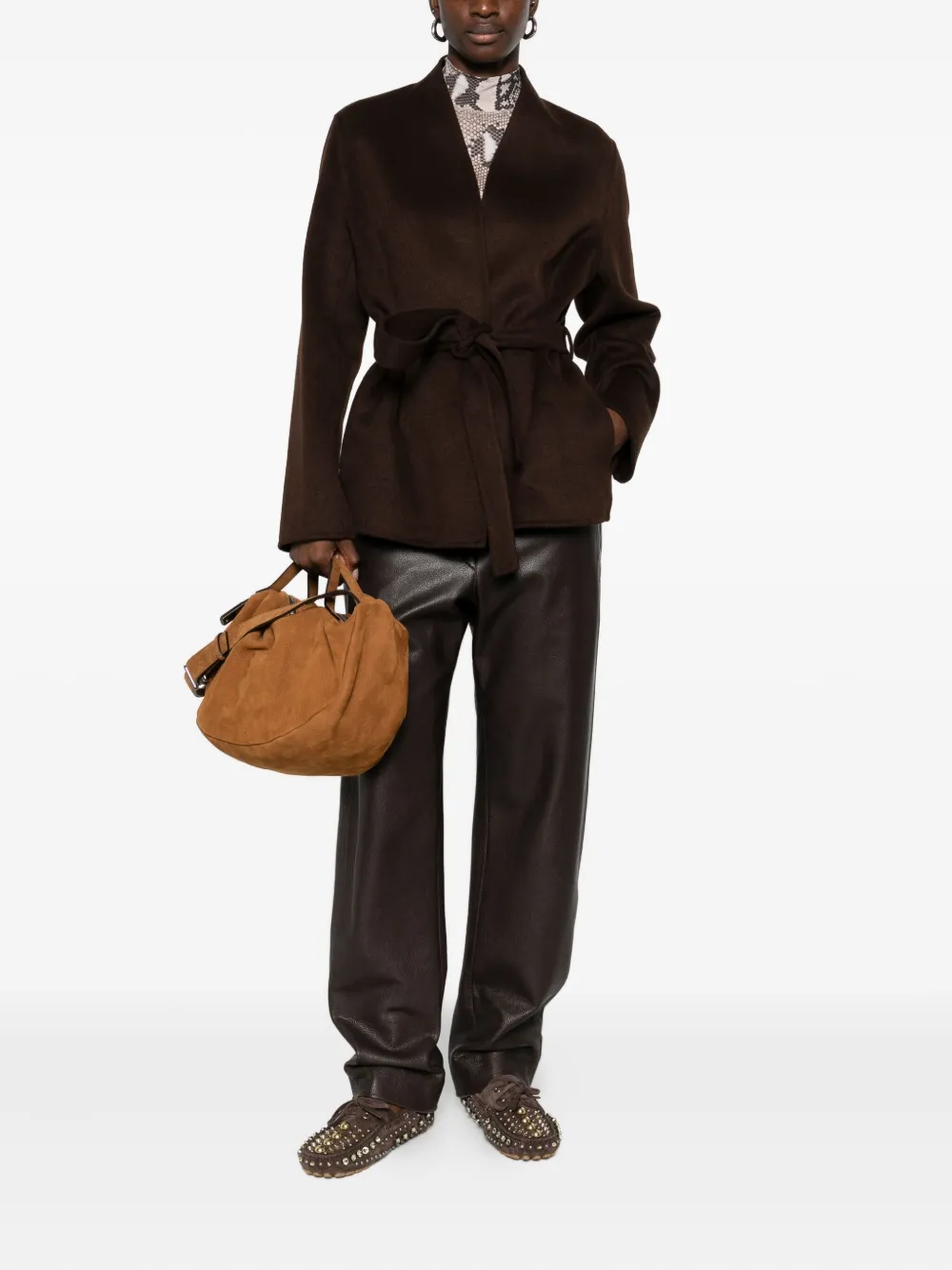 ERMANNO FIRENZE belted coat - Bruin